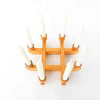 Kriss Cross Wood Swedish Candlestick Holders