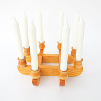 Kriss Cross Wood Swedish Candlestick Holders