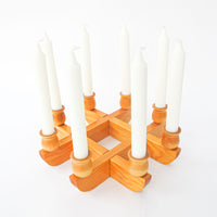 Kriss Cross Wood Swedish Candlestick Holders