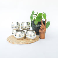 Set of 6 Sterling Silver Plated Glasses / Candle Holders by Oneida Silversmith