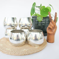 Set of 6 Sterling Silver Plated Glasses / Candle Holders by Oneida Silversmith