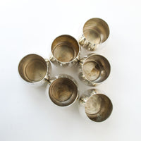 Set of 6 Sterling Silver Plated Glasses / Candle Holders by Oneida Silversmith