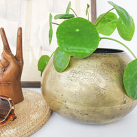 Asian Brass Vase Plant Pot