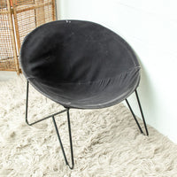 Black Folding Metal Canvas Hedstrom saucer chair