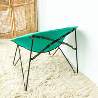 Green Folding Metal Canvas Hedstrom saucer chair
