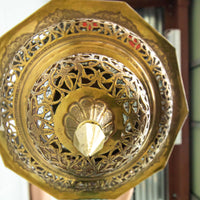 Moroccan Hanging Brass Lamp with red jewels