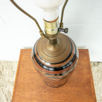 Vintage Ceramic Lamp with Copper and Black Swirl Neutral Base