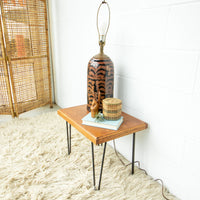 Vintage Ceramic Lamp with Copper and Black Swirl Neutral Base