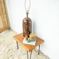 Vintage Ceramic Lamp with Copper and Black Swirl Neutral Base