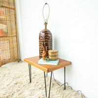 Vintage Ceramic Lamp with Copper and Black Swirl Neutral Base