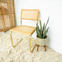 Cesca Marcel Breuer Style Chair with Gold Flashed Base and Cane Back and Seat (used replacement seat from Randy.)