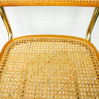 Cesca Marcel Breuer Style Chair with Gold Flashed Base and Cane Back and Seat (used replacement seat from Randy.)