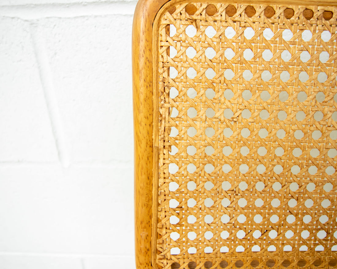 Cesca Marcel Breuer Style Chair with Gold Flashed Base and Cane Back and Seat (used replacement seat from Randy.)