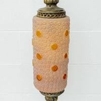 Midcentury Swag Pendant Lamp Frosted Amber Glass