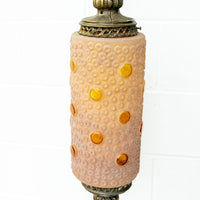 Midcentury Swag Pendant Lamp Frosted Amber Glass