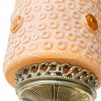 Midcentury Swag Pendant Lamp Frosted Amber Glass