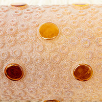 Midcentury Swag Pendant Lamp Frosted Amber Glass