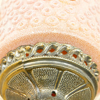 Midcentury Swag Pendant Lamp Frosted Amber Glass