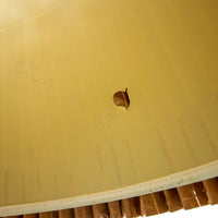 Woven Shade Vintage Ceramic Lamp with White Hexagon Base