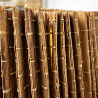 Woven Shade Vintage Ceramic Lamp with White Hexagon Base