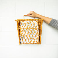 Rattan Woven Rectangular Wall basket Organizer