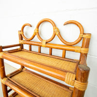 Bamboo and Cane 3 Tier Wall Shelf