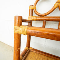 Bamboo and Cane 3 Tier Wall Shelf