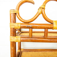 Bamboo and Cane 3 Tier Wall Shelf