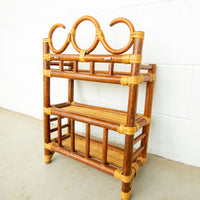 Bamboo and Cane 3 Tier Wall Shelf