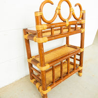 Bamboo and Cane 3 Tier Wall Shelf