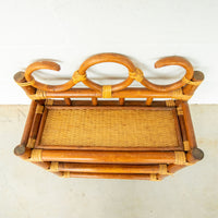 Bamboo and Cane 3 Tier Wall Shelf