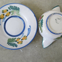 Vintage Italian Ceramic Floral Cup and Saucer - Made in Italy