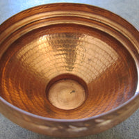 Mid-Century Hammered Solid Copper Mini Pot with Copper Base