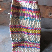 Vintage Woven Island Grocery Bag Market Basket with Woven Handles