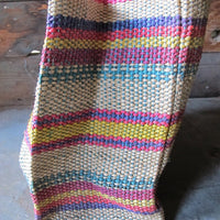 Vintage Woven Island Grocery Bag Market Basket with Woven Handles
