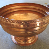Mid-Century Hammered Solid Copper Mini Pot with Copper Base