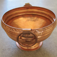 Mid-Century Hammered Solid Copper Mini Pot with Copper Base