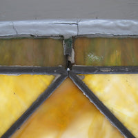 Amber, Coral, Navy, Light Green and Pink toned Salvaged Church Stained Glass Window