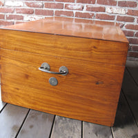 Antique 1950's Solid Camphorwood Chest With Metal Hardware