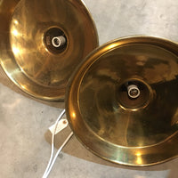 Two Vintage solid Brass Industrial Farm House Pendant Light Fixtures (sold seperately)
