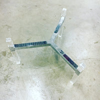 Glass Top Coffee Table with Lucite and Chrome Base