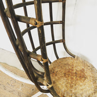 Mid-Century Woven Hanging Nest Chair with Original Metal Base