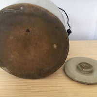 Authentic Stoneware Crock with Rustic Metal and Wood Handle