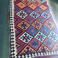 Turkish Kilim Hand Woven Rug (dyed with vegetable coloring)