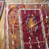 Turkish Kilim Hand Woven Rug (dyed with vegetable coloring)