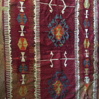 Turkish Kilim Hand Woven Rug (dyed with vegetable coloring)