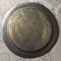 Large Vintage Metallic Solid Gold Brass Retro Bar Serving Tray