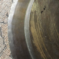 Large Vintage Metallic Solid Gold Brass Retro Bar Serving Tray