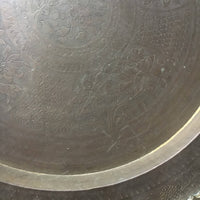 Large Vintage Metallic Solid Gold Brass Retro Bar Serving Tray