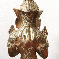 Vintage Solid Thai Hand Etched Detailed Brass Statue